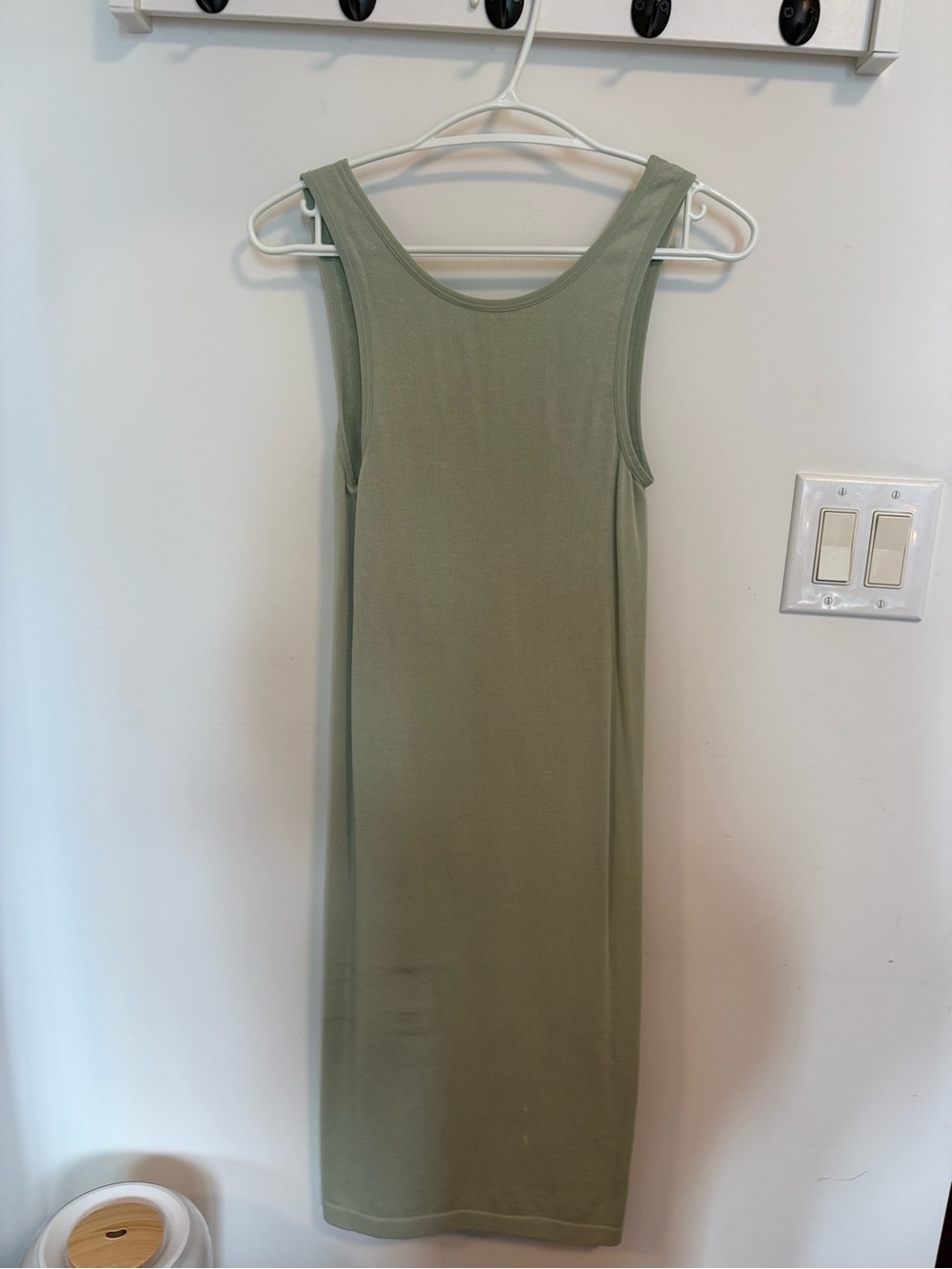 Zara Olive Green Ribbed Tank Midi Dress